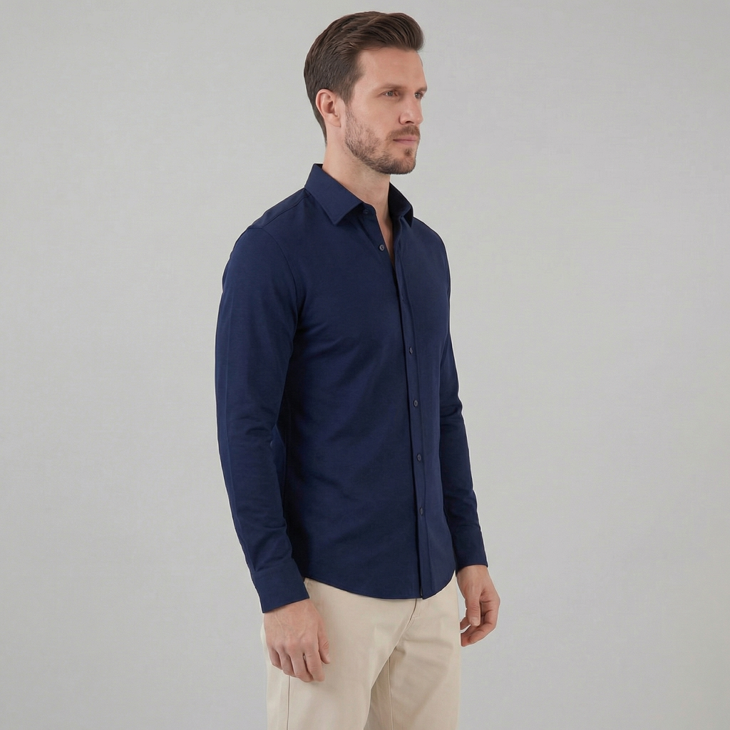 Men's Long Sleeve Cotton Dress Shirt for Formal and Business Wear