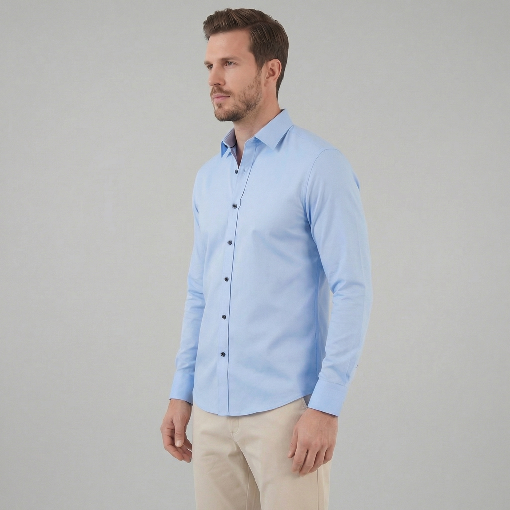 Men's Long Sleeve Cotton Dress Shirt for Formal and Business Wear