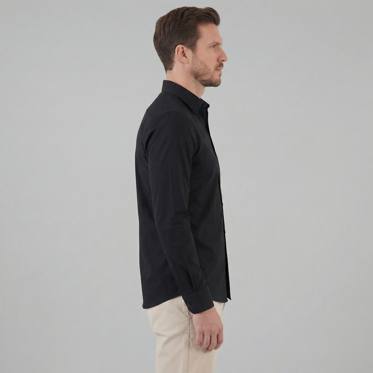 Men's Long Sleeve Cotton Dress Shirt for Formal and Business Wear