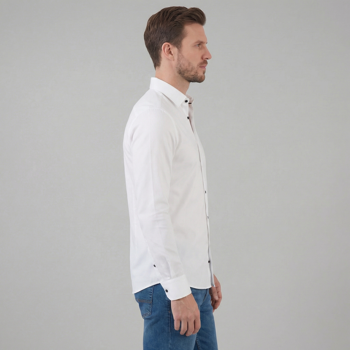 Men's Long Sleeve Cotton Dress Shirt for Formal and Business Wear