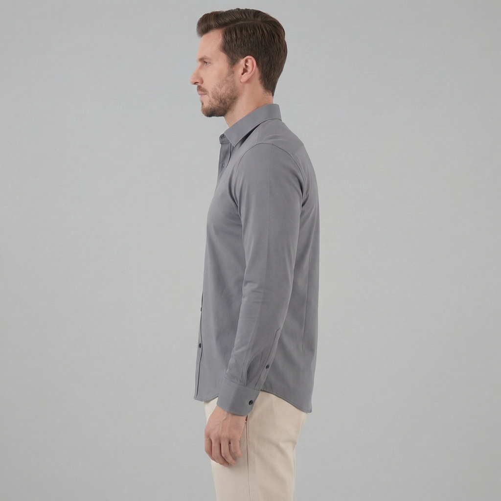 Men's Long Sleeve Cotton Dress Shirt for Formal and Business Wear