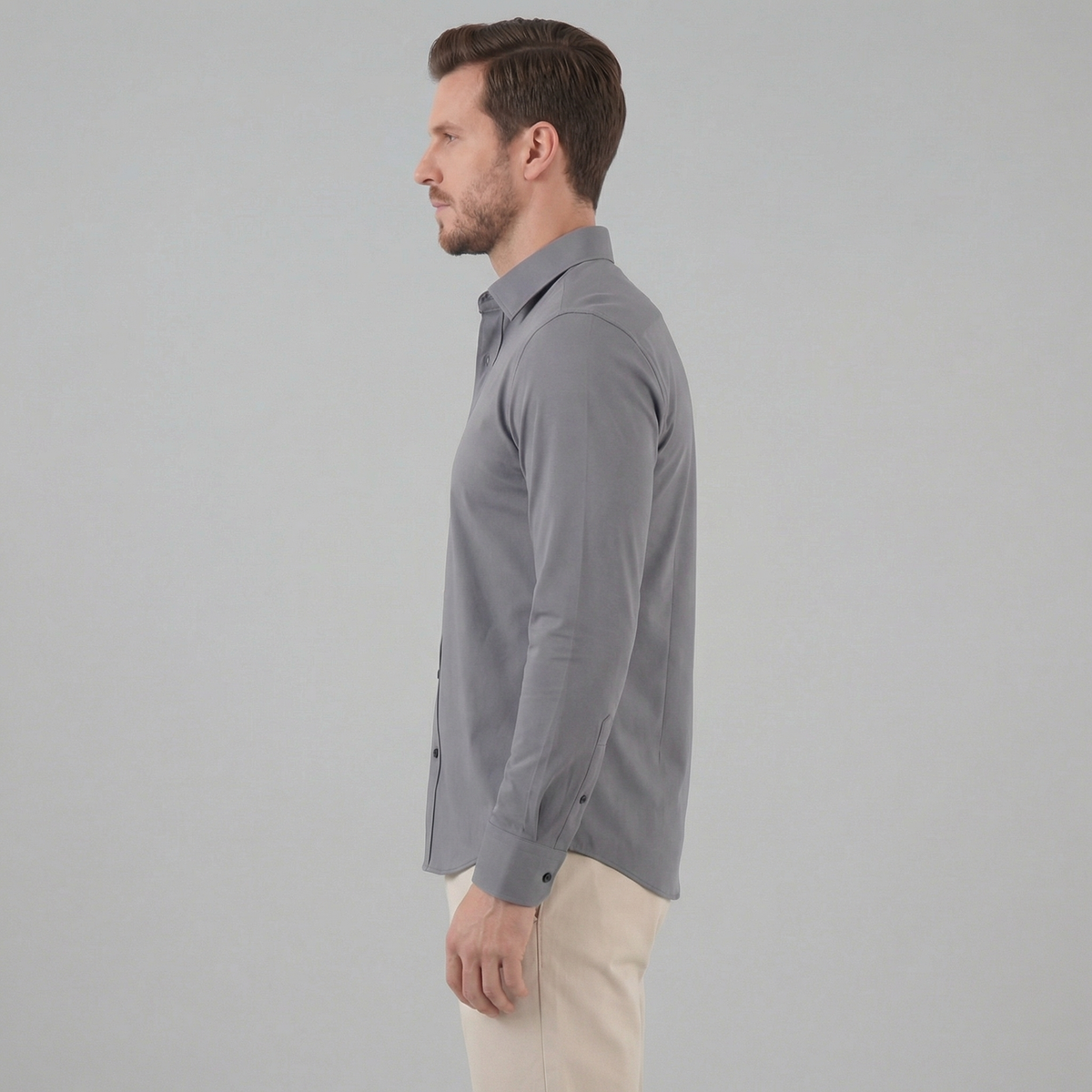 Men's Long Sleeve Cotton Dress Shirt for Formal and Business Wear