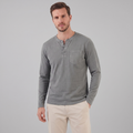 Men's Long Sleeve Cotton Henley Shirt for Casual Wear