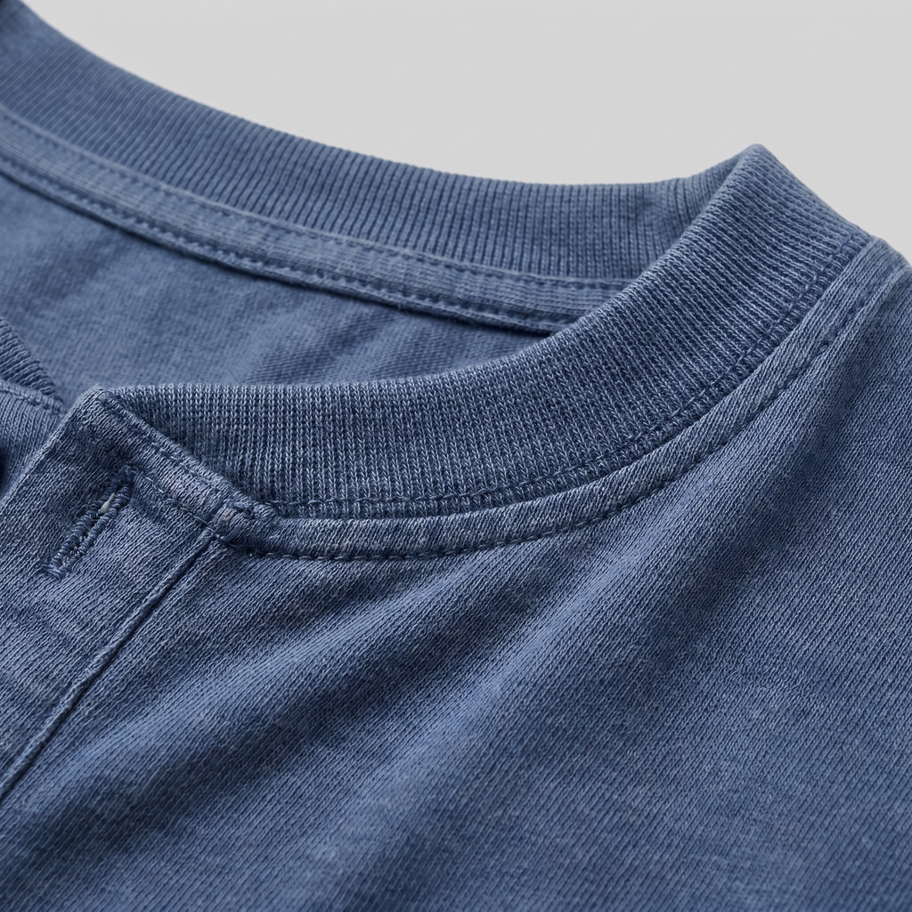 Men's Long Sleeve Cotton Henley Shirt for Casual Wear