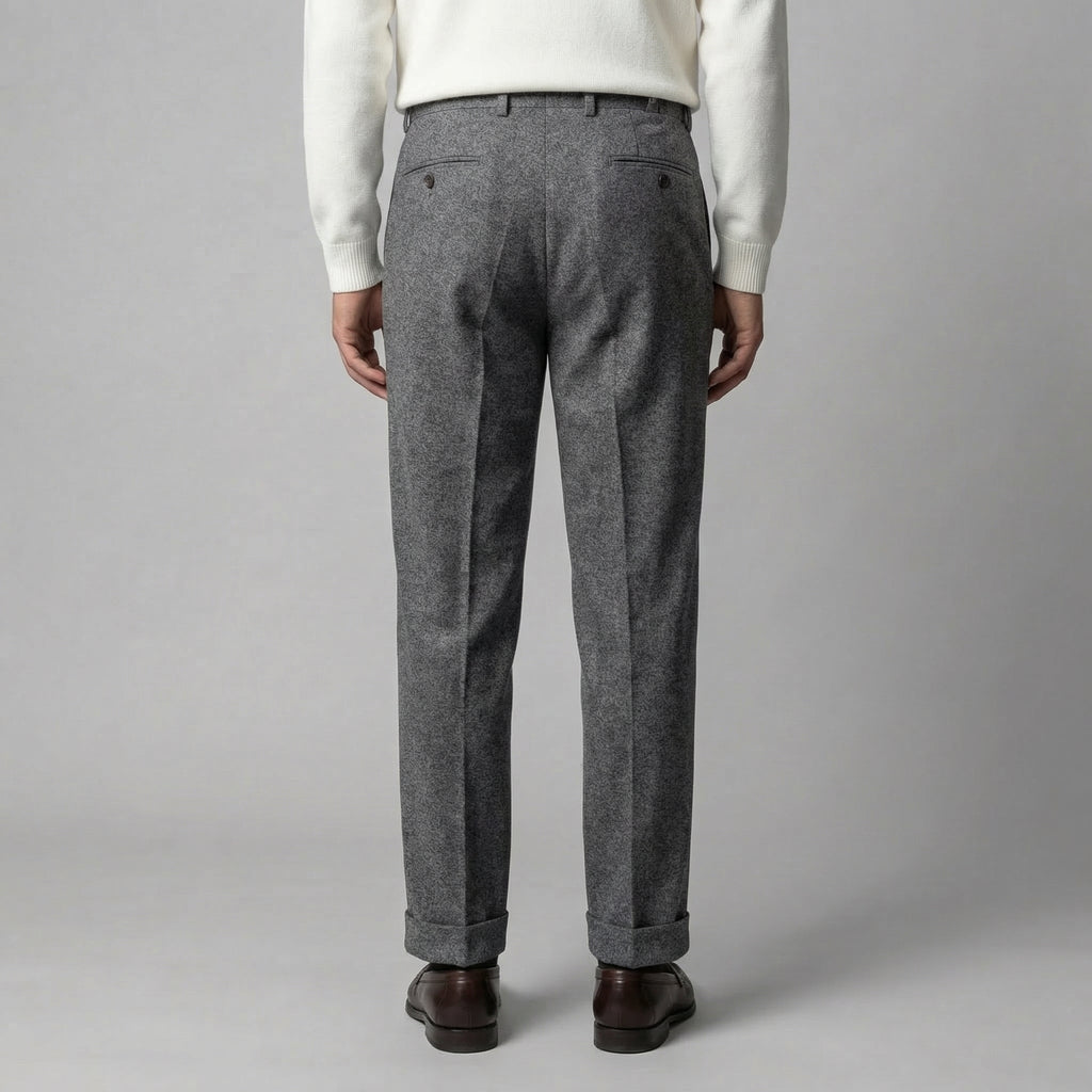 Men's Pleated Trousers with Side Adjuster - Elegant Formal Pants for Events
