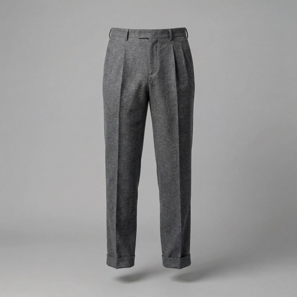 Men's Pleated Trousers with Side Adjuster - Elegant Formal Pants for Events