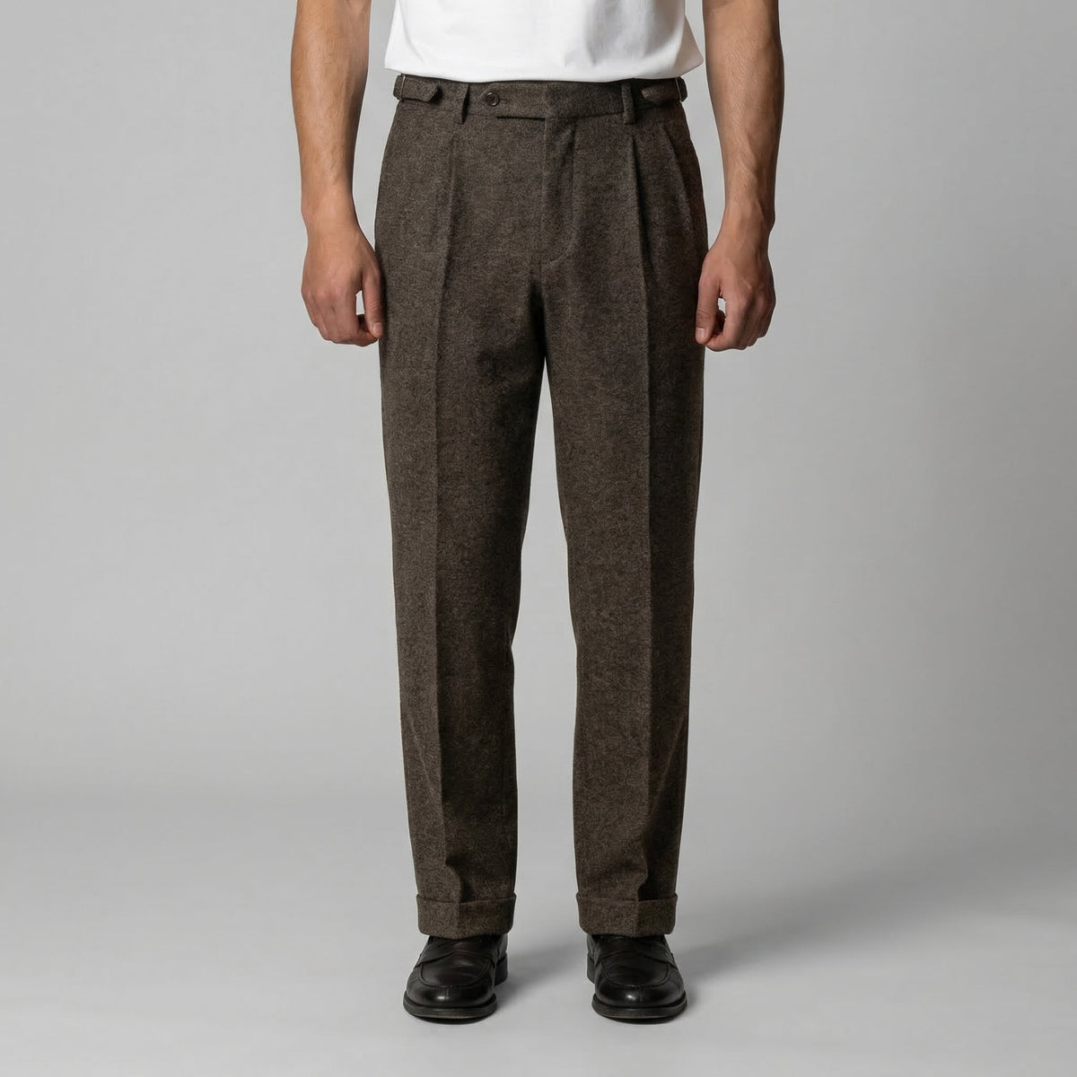 Men's Pleated Trousers with Side Adjuster - Elegant Formal Pants for Events