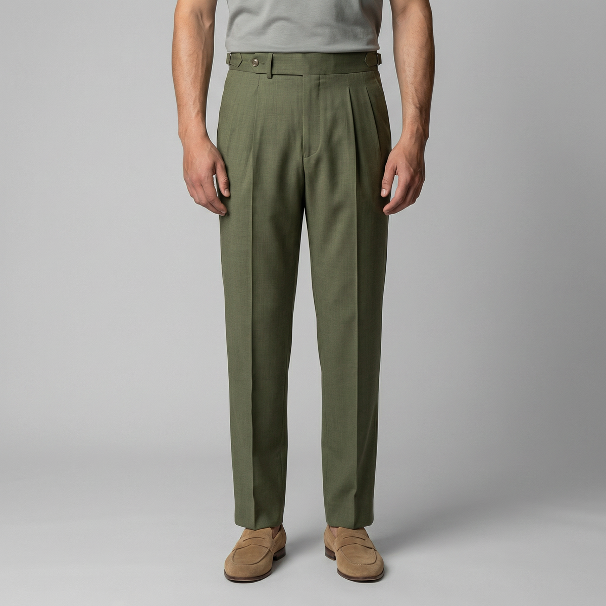 Men's Straight Leg Trousers - Retro Style Cotton Pants for Casual Wear