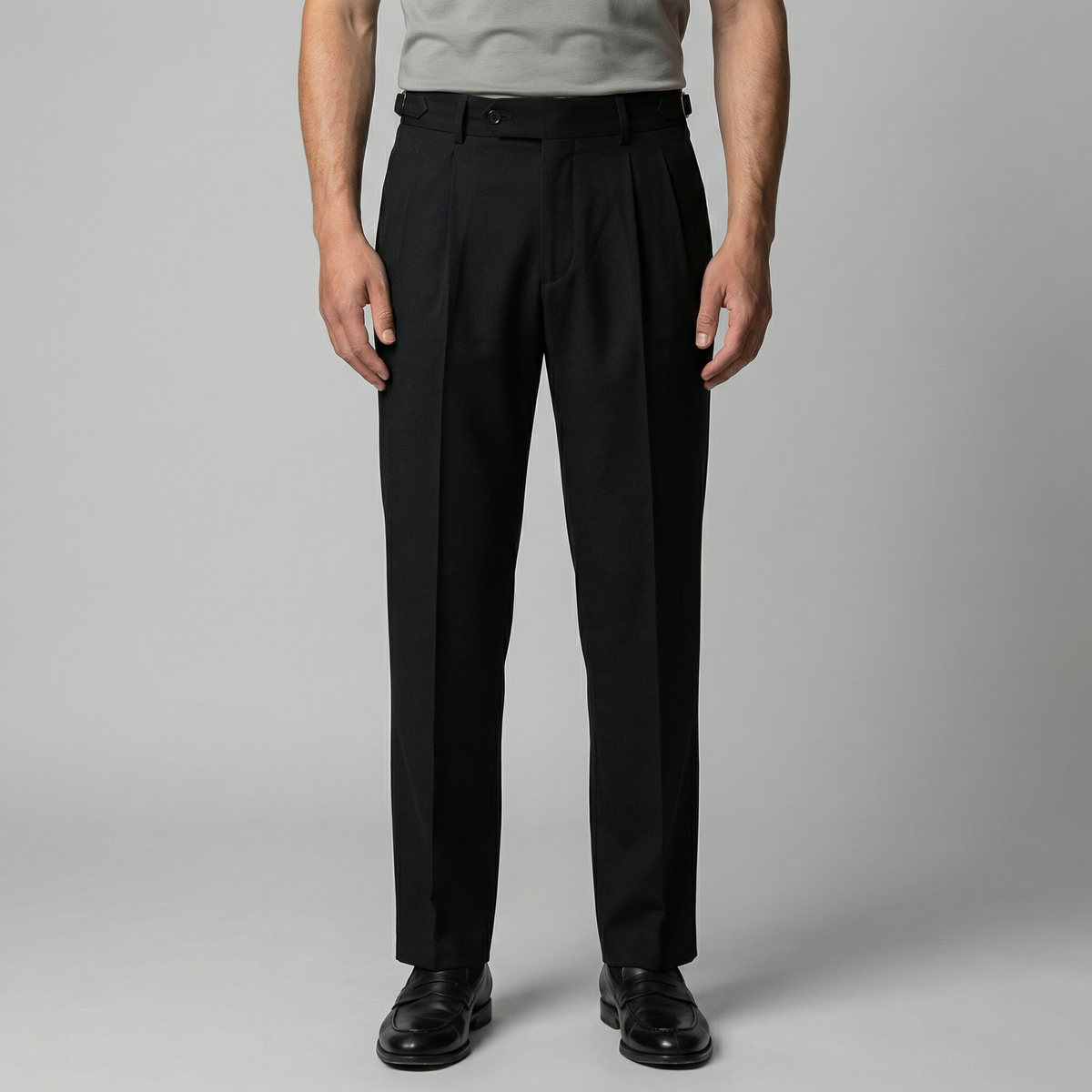 Men's Straight Leg Trousers - Retro Style Cotton Pants for Casual Wear