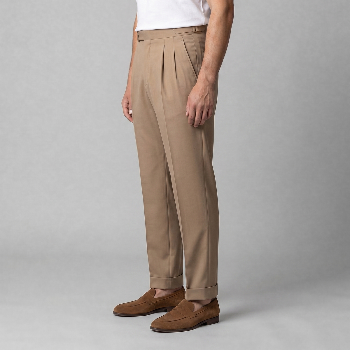 Men's Straight Leg Trousers - Retro Style Cotton Pants for Casual Wear