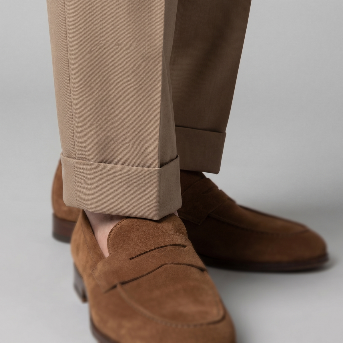 Men's Straight Leg Trousers - Retro Style Cotton Pants for Casual Wear