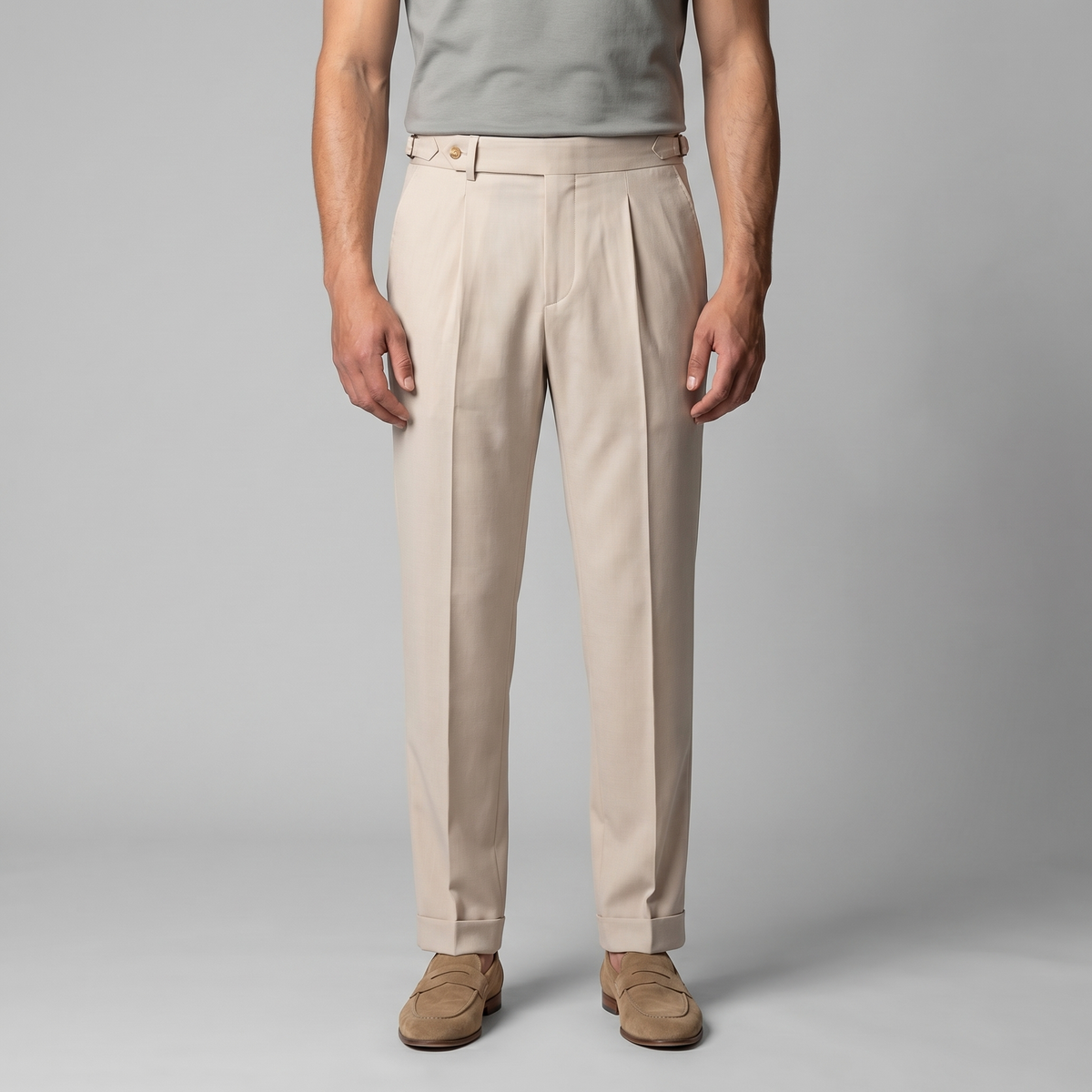Men's Straight Leg Trousers - Retro Style Cotton Pants for Casual Wear