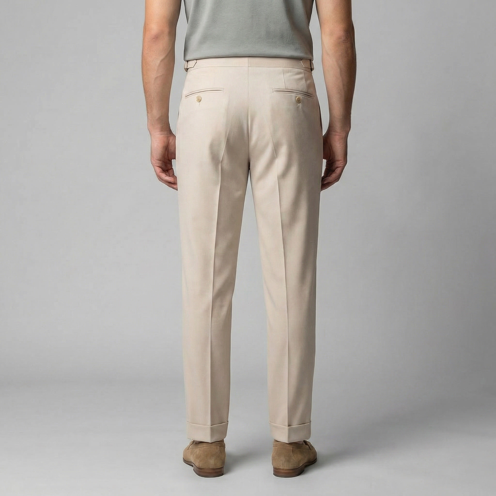 Men's Cotton Trousers – Straight Fit, Smart Casual Trousers
