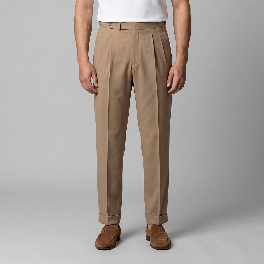 Men's Cotton Trousers – Straight Fit, Smart Casual Trousers