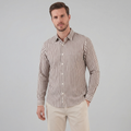 Men's Striped Cotton Dress Shirt - Tailored Fit for Business Casual Wear