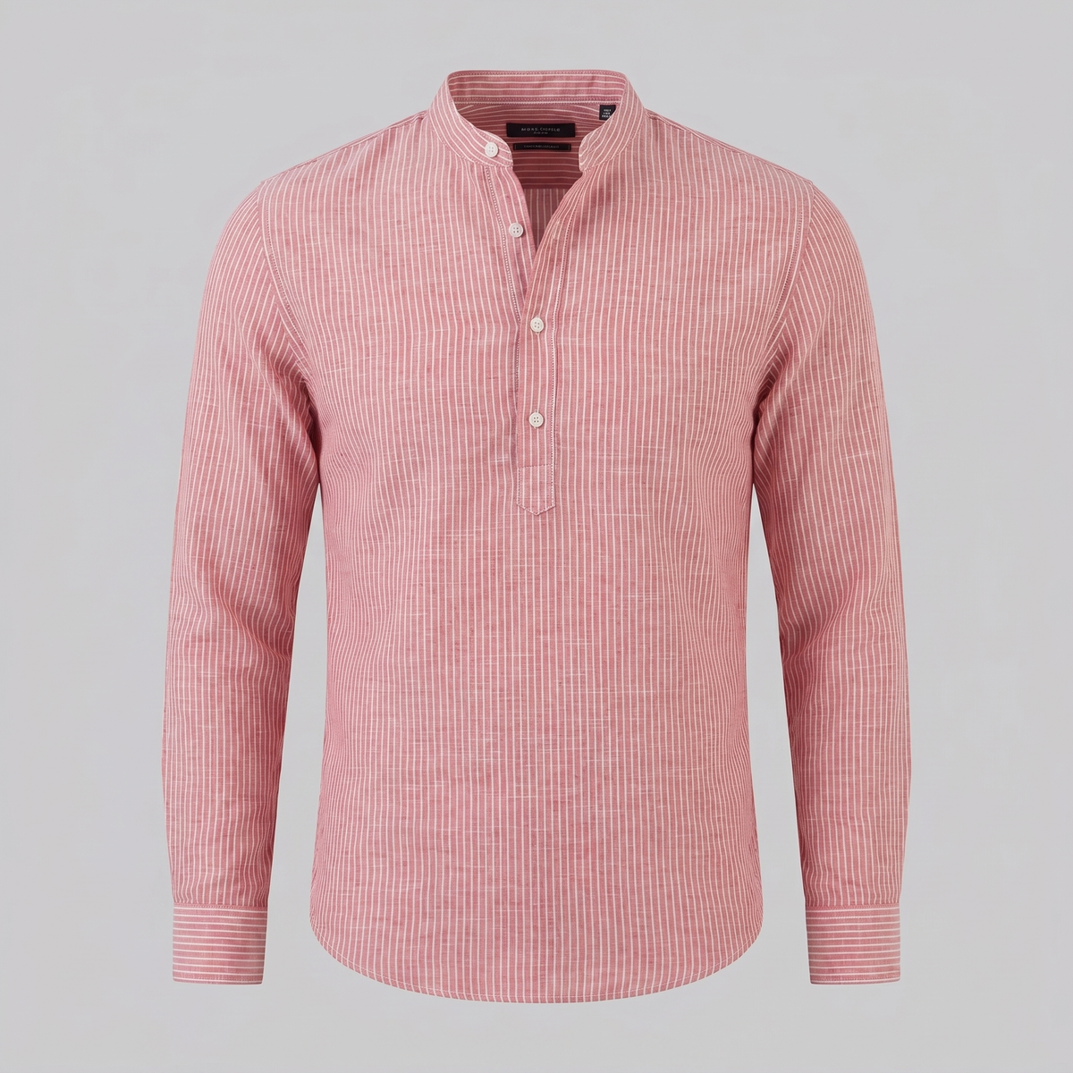 Men's Striped Long Sleeve Henley Shirt - Cotton Casual Wear Top