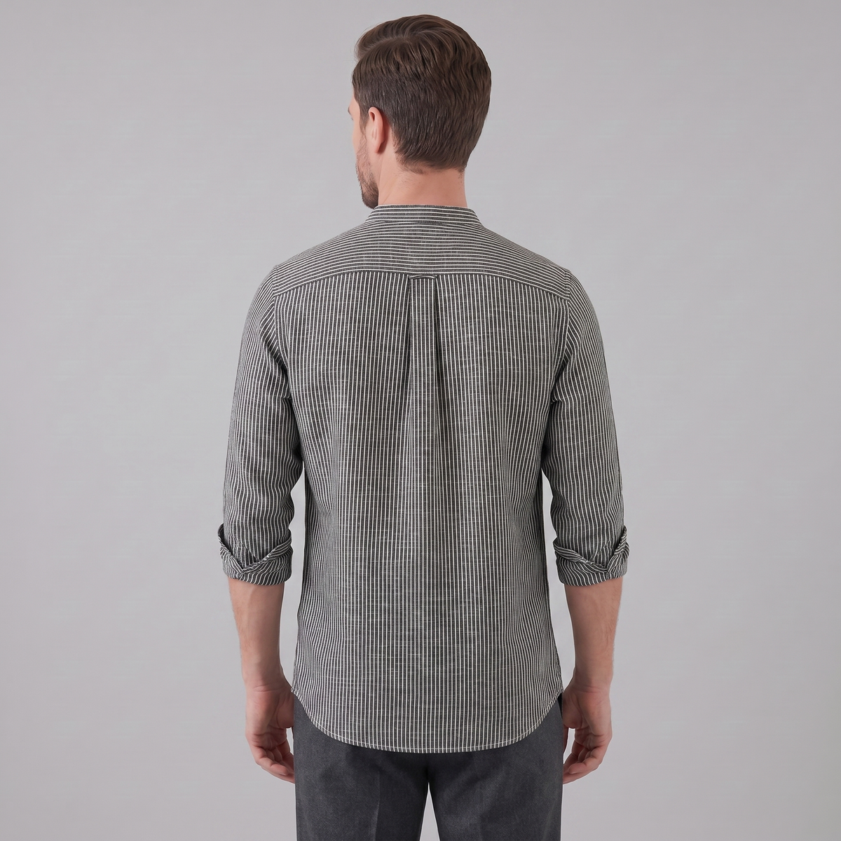 Men's Striped Long Sleeve Henley Shirt - Cotton Casual Wear Top