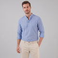 Men's Striped Long Sleeve Henley Shirt - Cotton Casual Wear Top