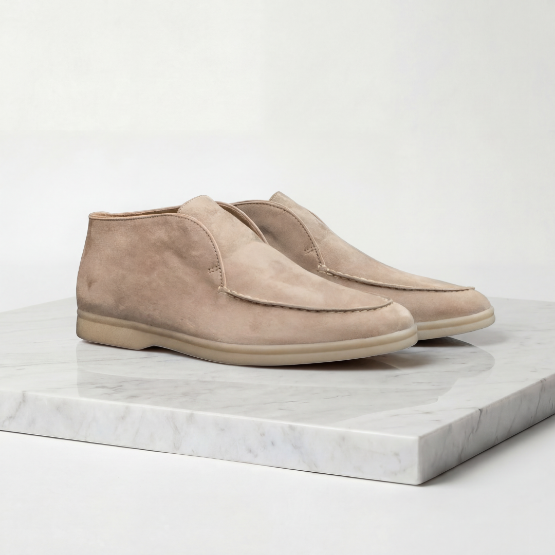Men's Suede High Loafers for Casual and Formal Wear - Comfortable Slip-On Design