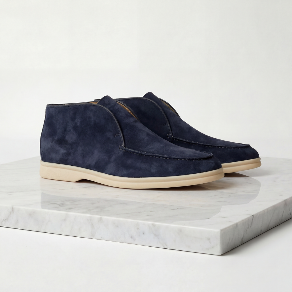 Men's Suede High Loafers for Casual and Formal Wear - Comfortable Slip-On Design