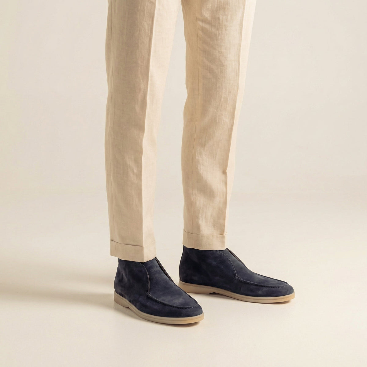 Men's Suede High Loafers for Casual and Formal Wear - Comfortable Slip-On Design