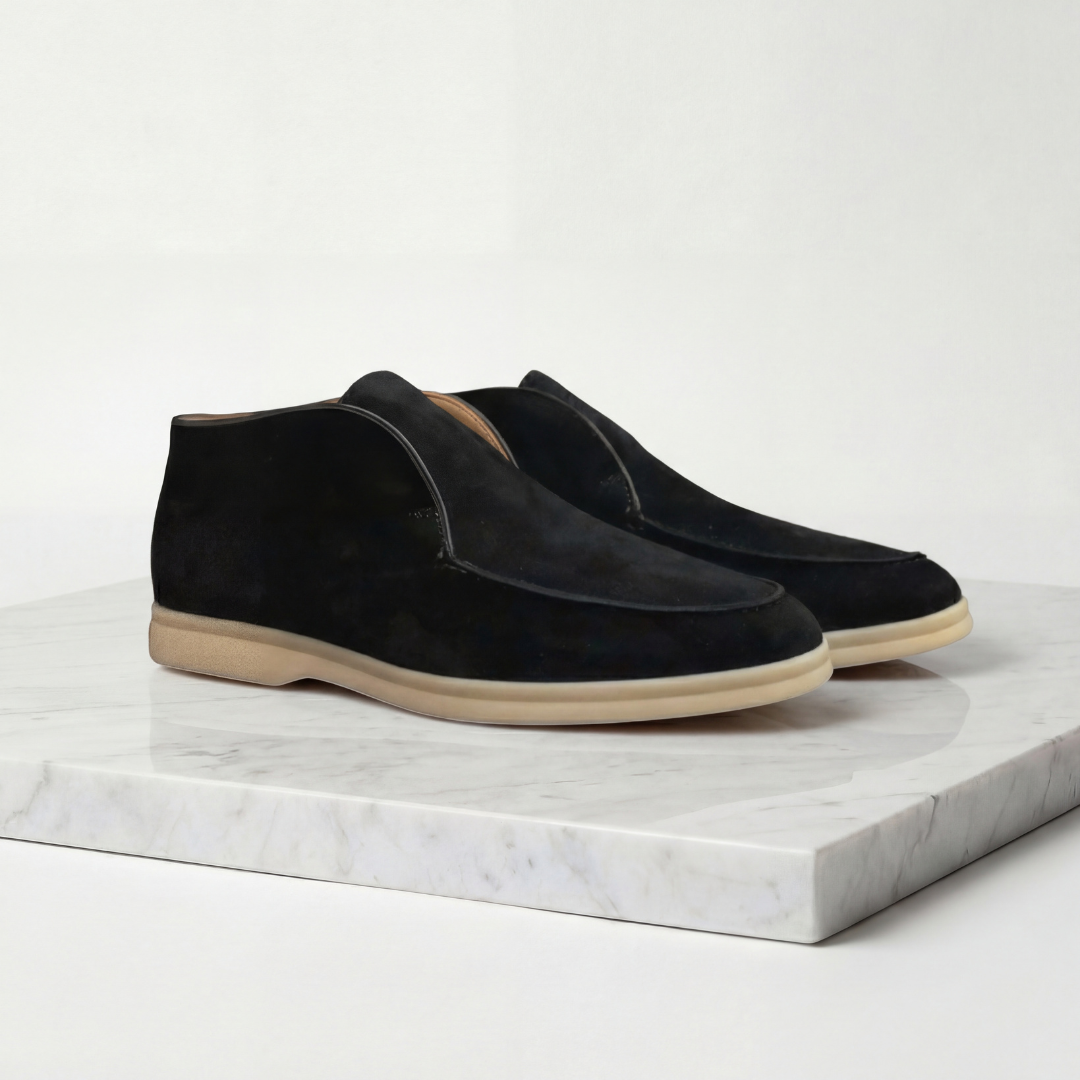 Men's Suede High Loafers for Casual and Formal Wear - Comfortable Slip-On Design