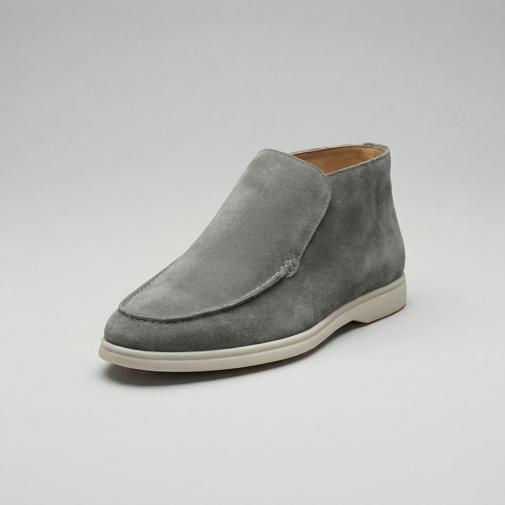 Men's Suede Loafers - High-Top Design for Casual or Formal Wear