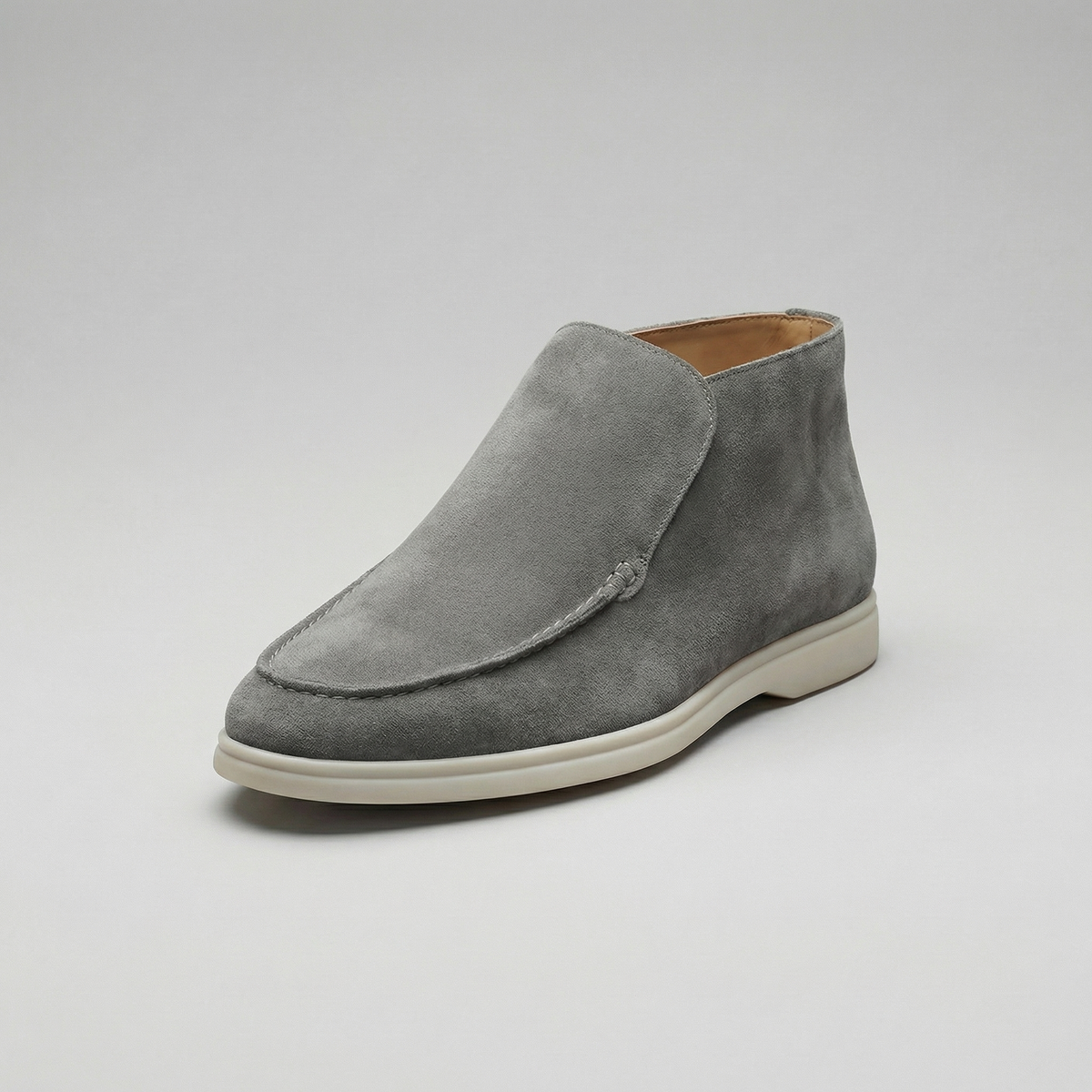 Men's Suede Loafers - High-Top Design for Casual or Formal Wear