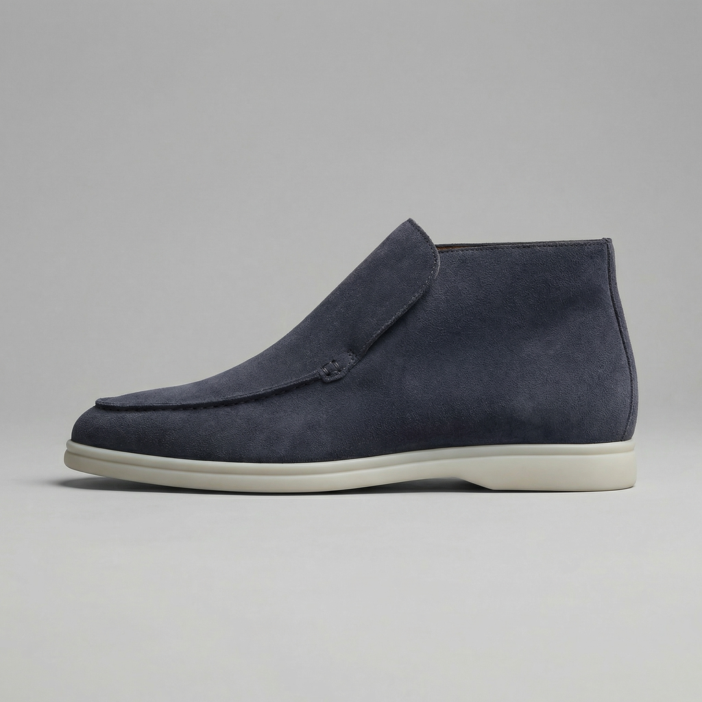 Men's Suede Loafers - High-Top Design for Casual or Formal Wear