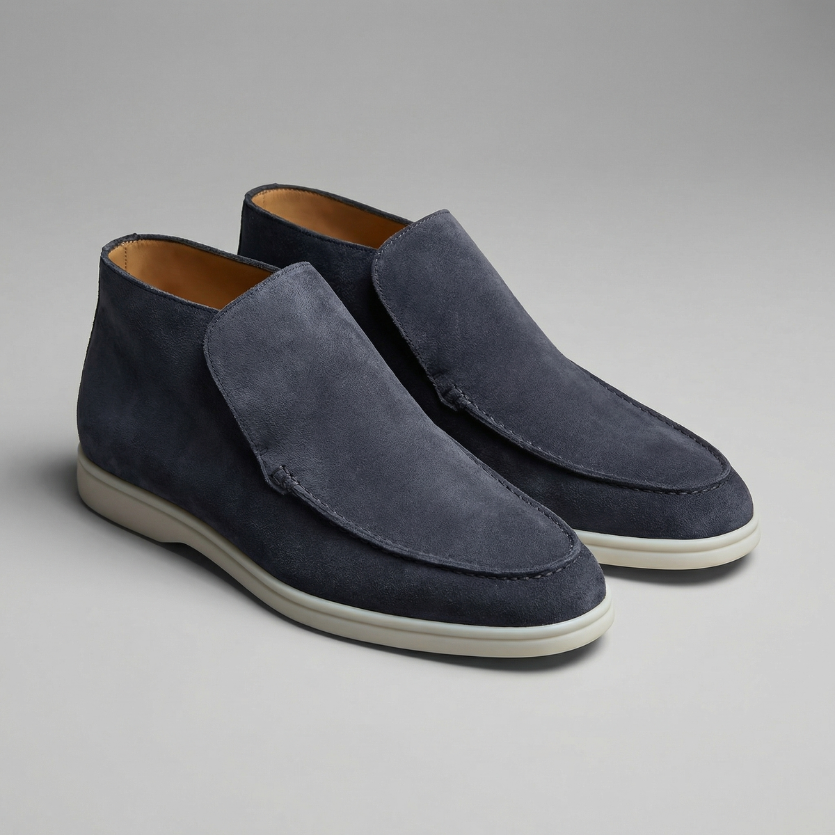 Men's Suede Loafers - High-Top Design for Casual or Formal Wear