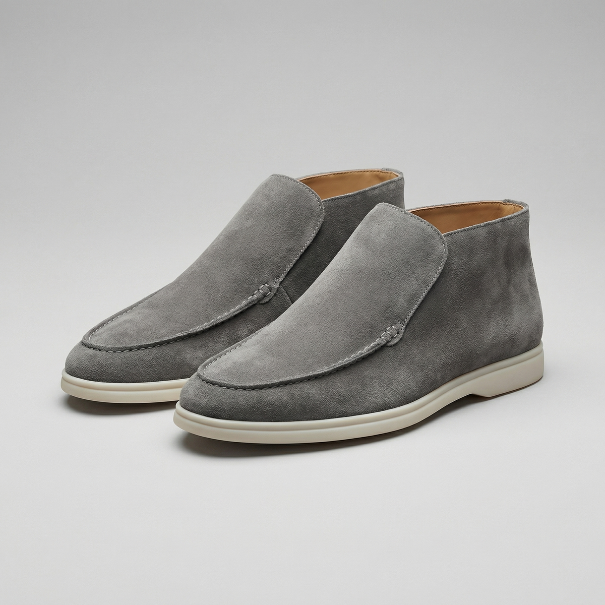 Men's Suede Loafers - High-Top Design for Casual or Formal Wear