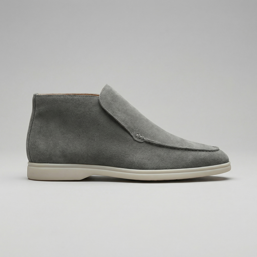 Men's Suede Loafers - High-Top Design for Casual or Formal Wear