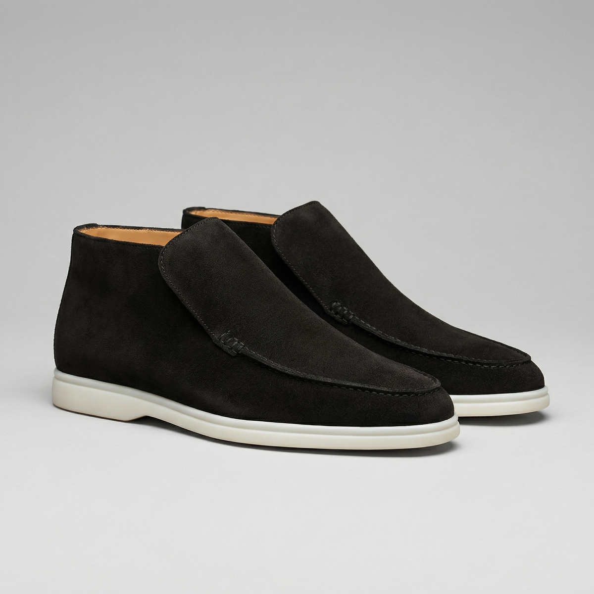 Men's Suede Loafers - High-Top Design for Casual or Formal Wear