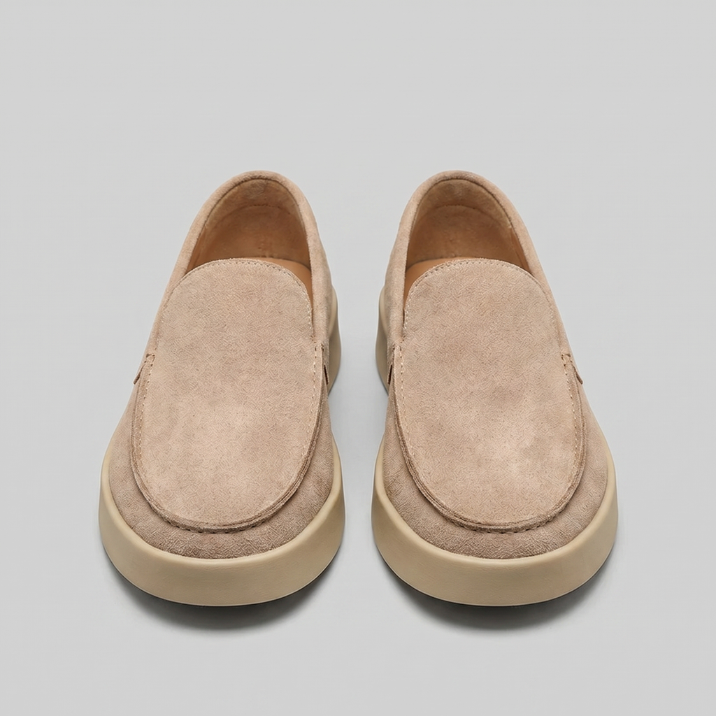 Men's Suede Mid Loafers for Casual and Formal Wear - Comfortable Slip-On Design