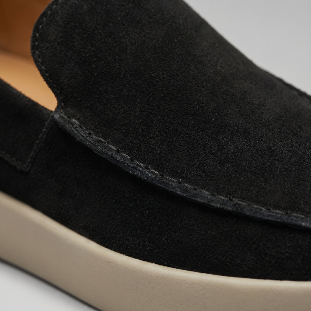 Men's Suede Mid Loafers for Casual and Formal Wear - Comfortable Slip-On Design