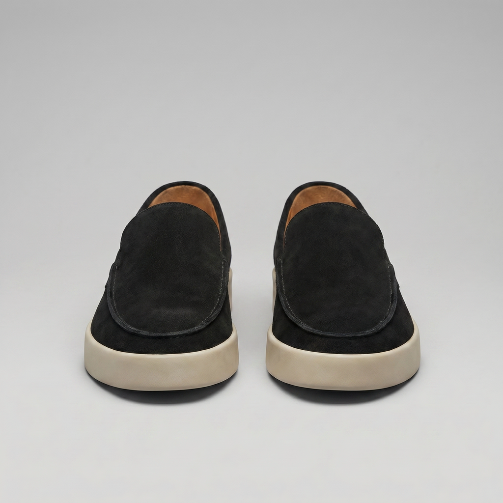 Men's Suede Mid Loafers for Casual and Formal Wear - Comfortable Slip-On Design