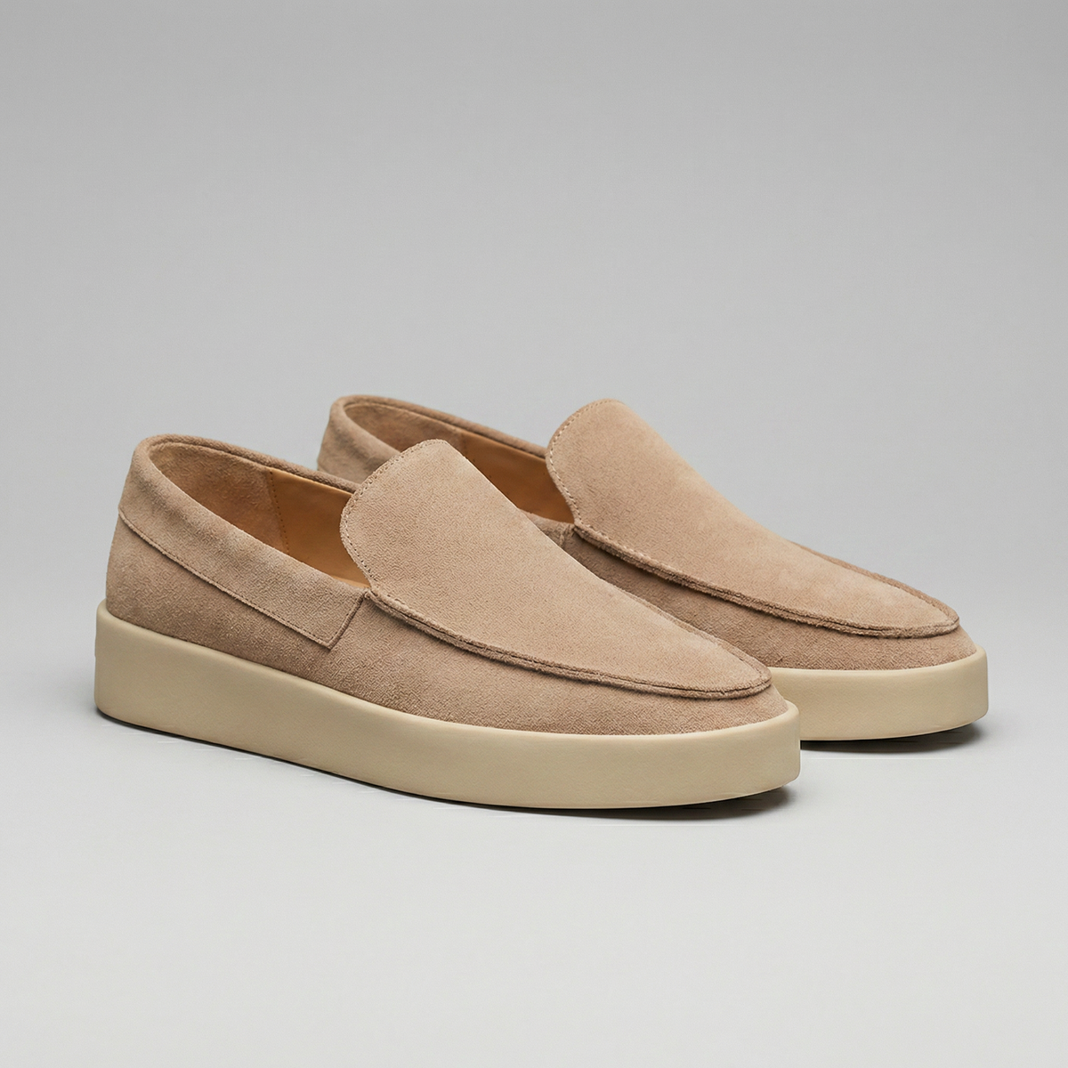 Men's Suede Mid Loafers for Casual and Formal Wear - Comfortable Slip-On Design
