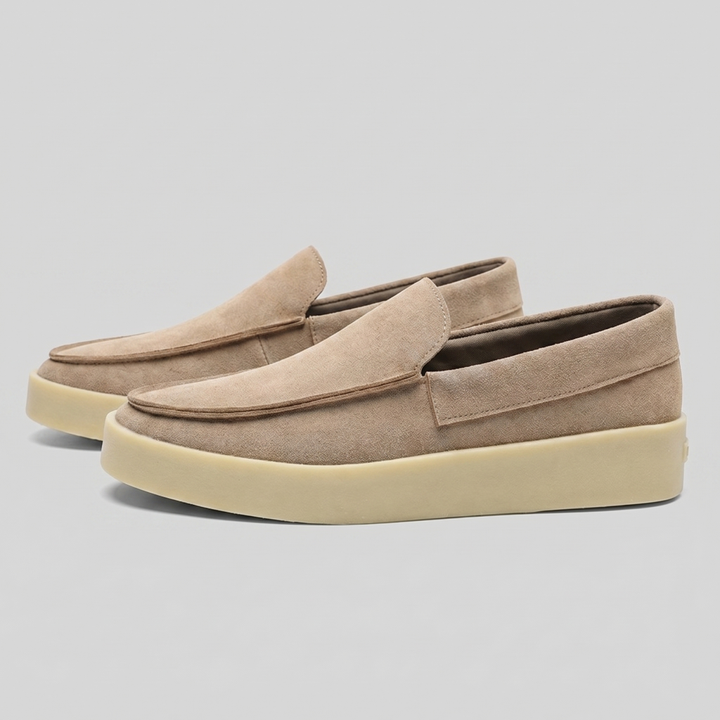 Men's Suede Mid Loafers for Casual and Formal Wear - Comfortable Slip-On Design