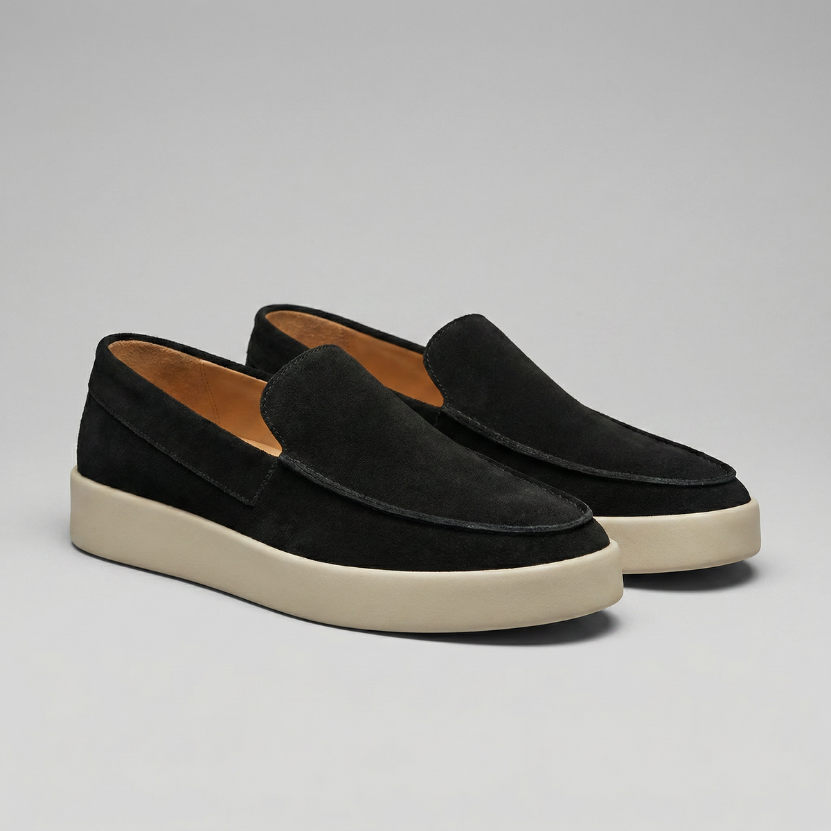Men's Suede Mid Loafers for Casual and Formal Wear - Comfortable Slip-On Design