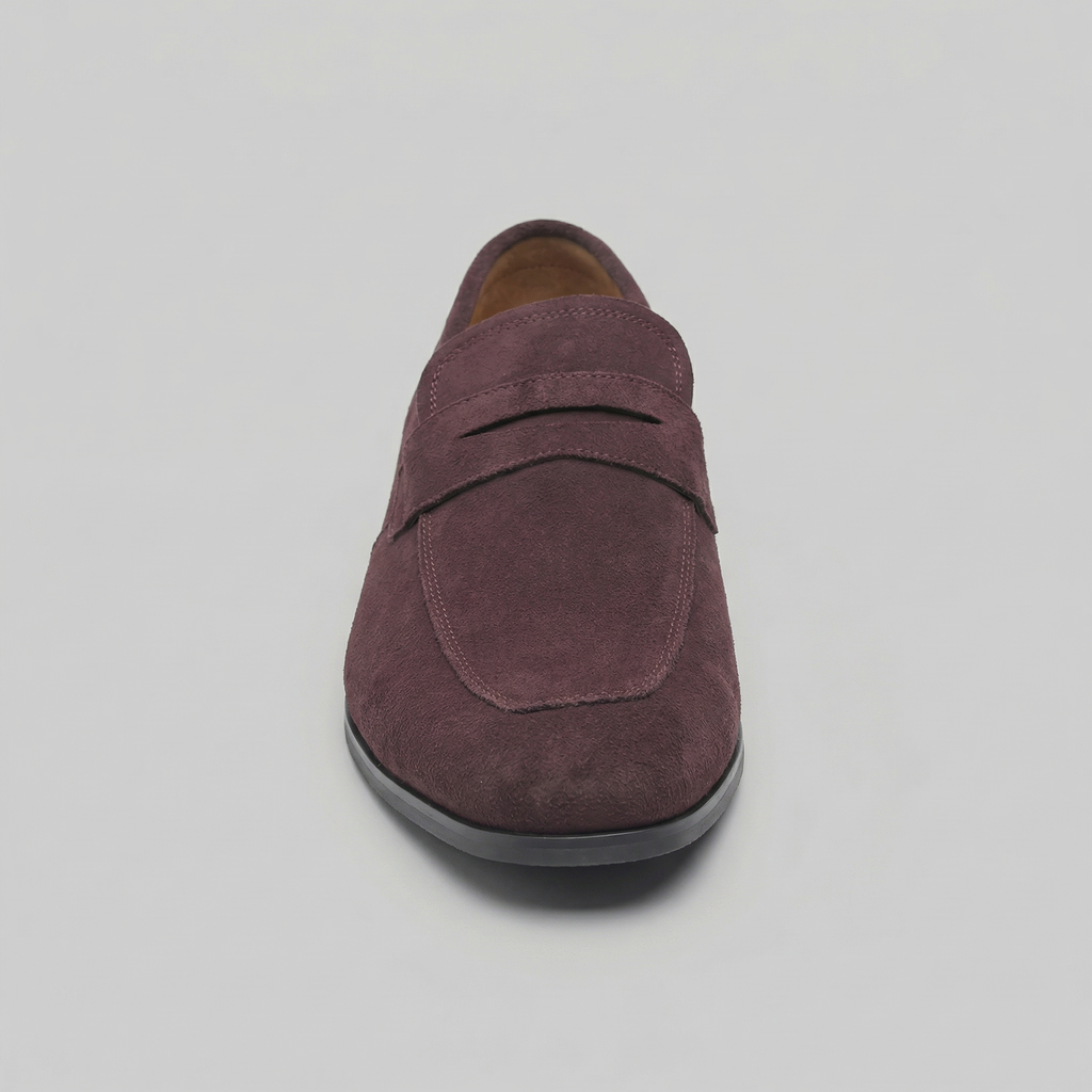 Men's Suede Penny Loafers - Classic Design for Casual and Formal Wear