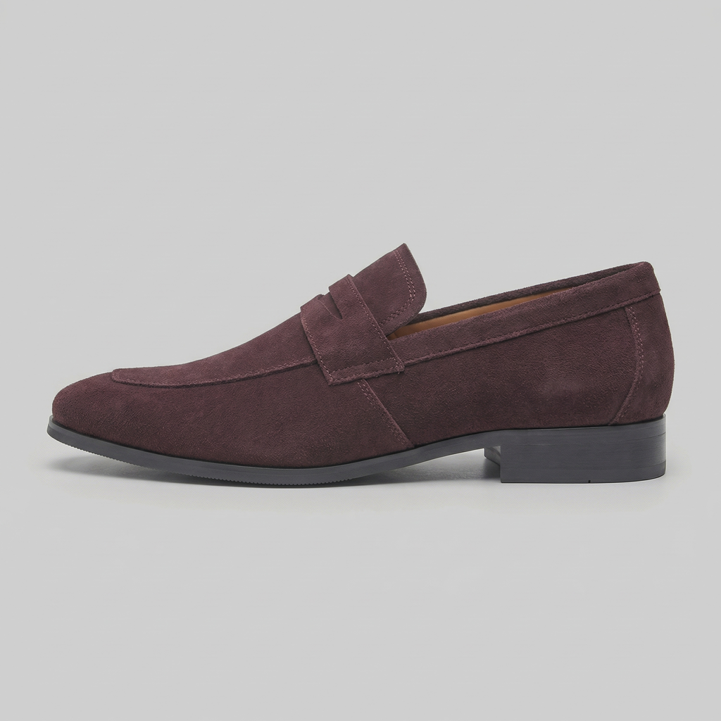 Men's Suede Penny Loafers - Classic Design for Casual and Formal Wear