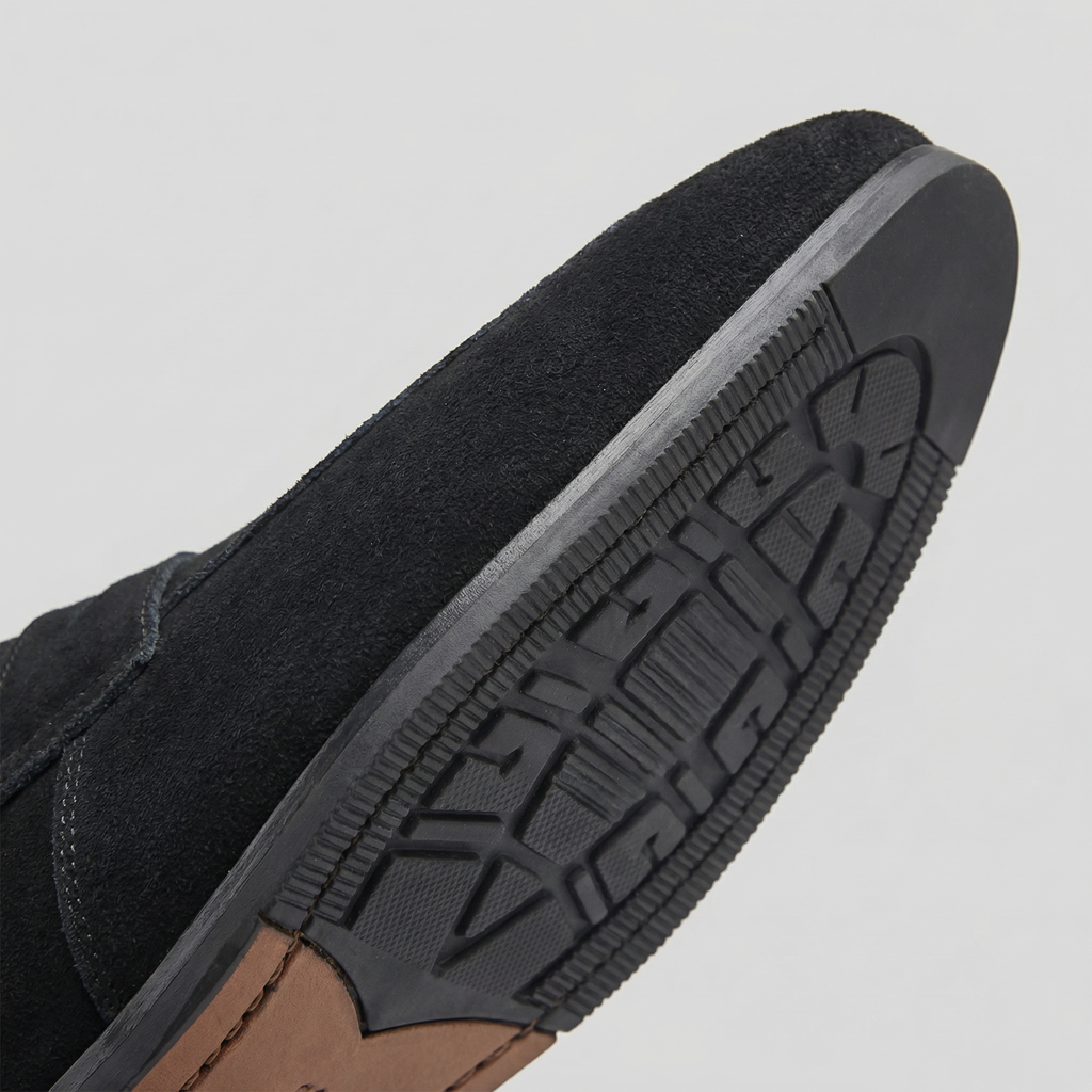 Men's Suede Penny Loafers - Classic Design for Casual and Formal Wear