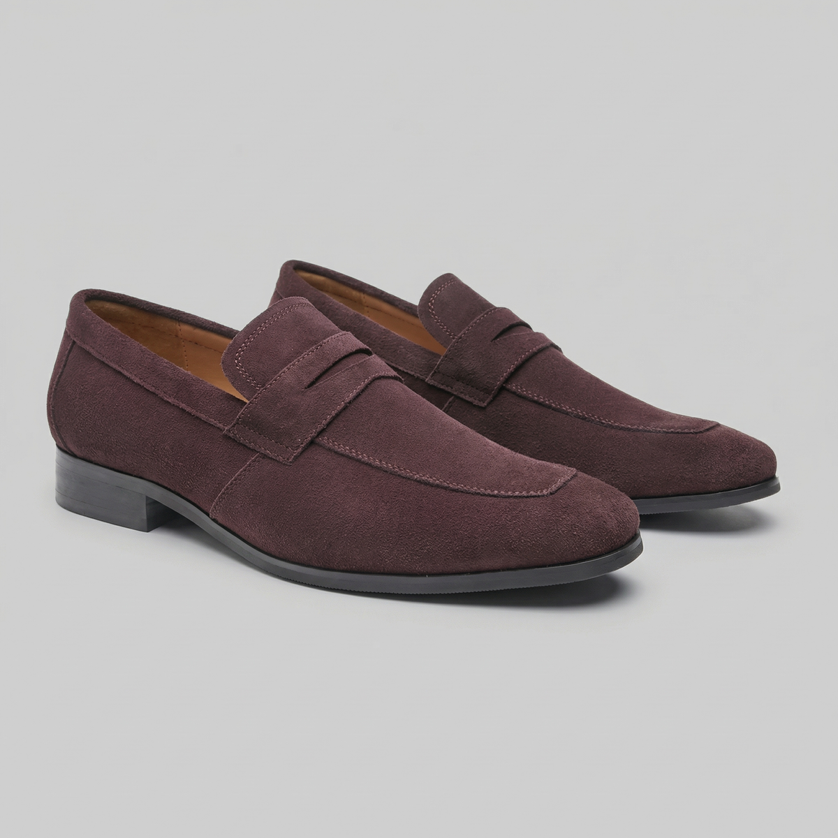 Men's Suede Penny Loafers - Classic Design for Casual and Formal Wear