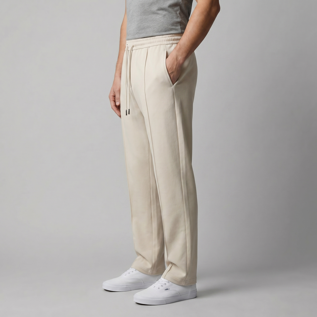Men's Wide Leg Drawstring Trousers - Comfortable Casual Pants for Everyday Wear