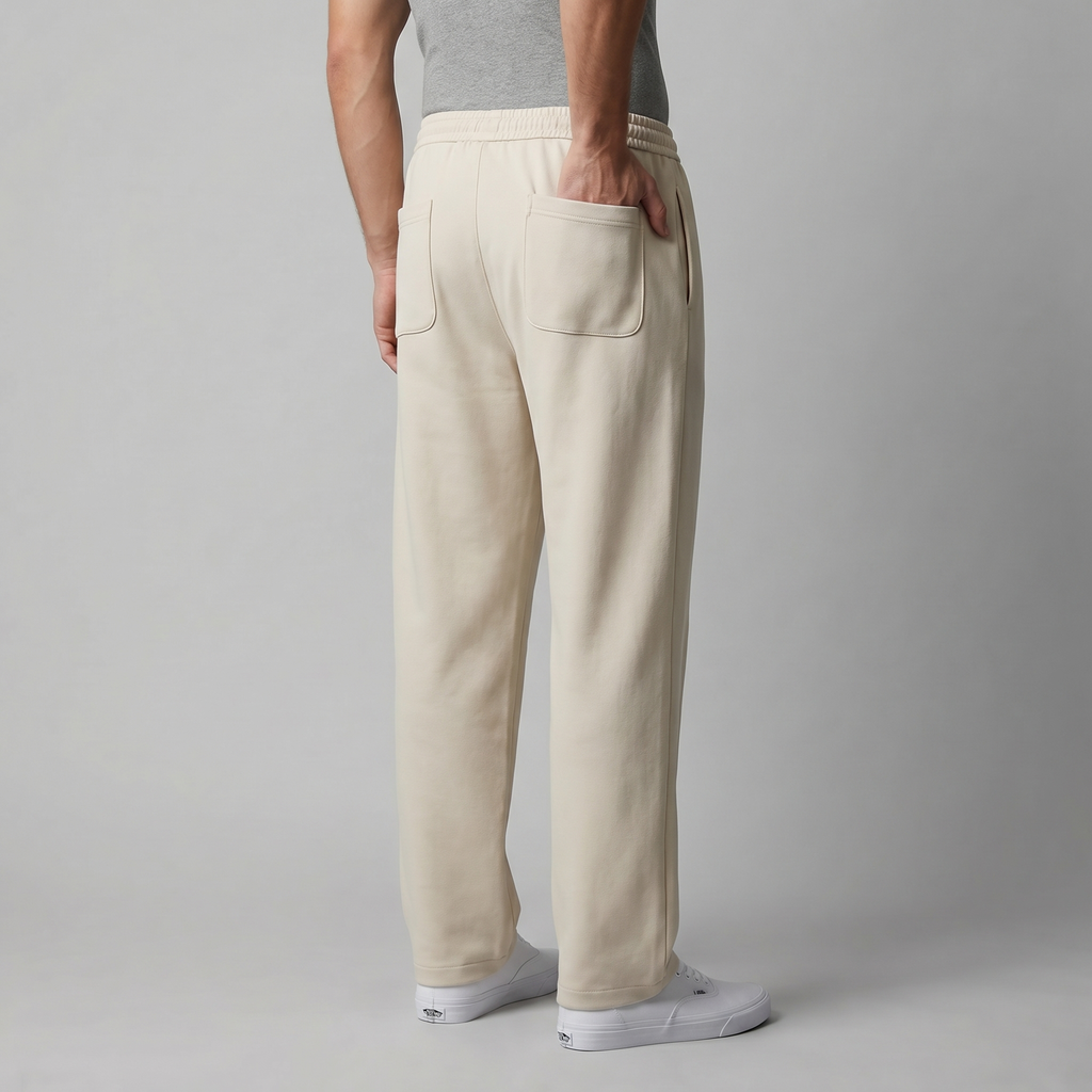Men's Wide Leg Drawstring Trousers - Comfortable Casual Pants for Everyday Wear