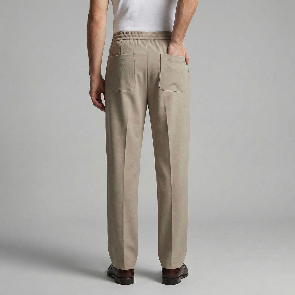 Men's Wide Leg Drawstring Trousers - Comfortable Casual Pants for Everyday Wear