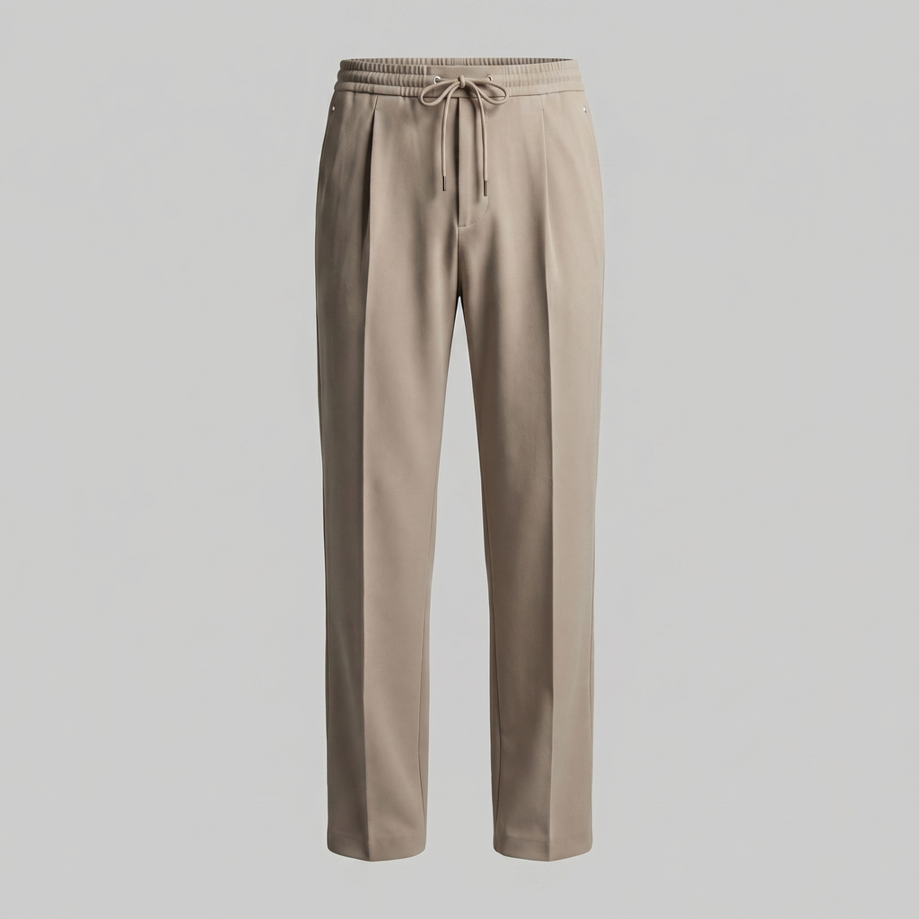 Men's Wide Leg Drawstring Trousers - Comfortable Casual Pants for Everyday Wear