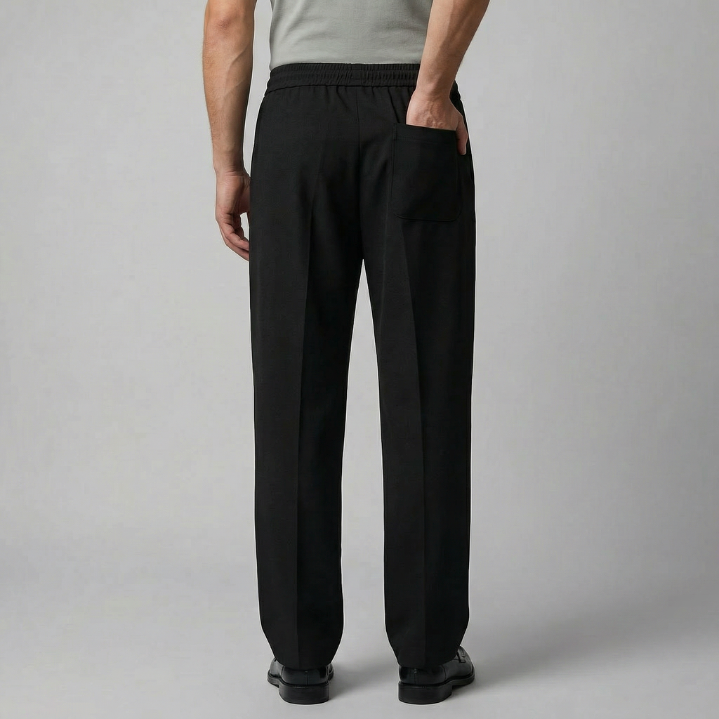 Men's Wide Leg Drawstring Trousers - Comfortable Casual Pants for Everyday Wear