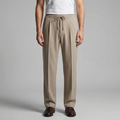 Men's Wide Leg Drawstring Trousers - Comfortable Casual Pants for Everyday Wear