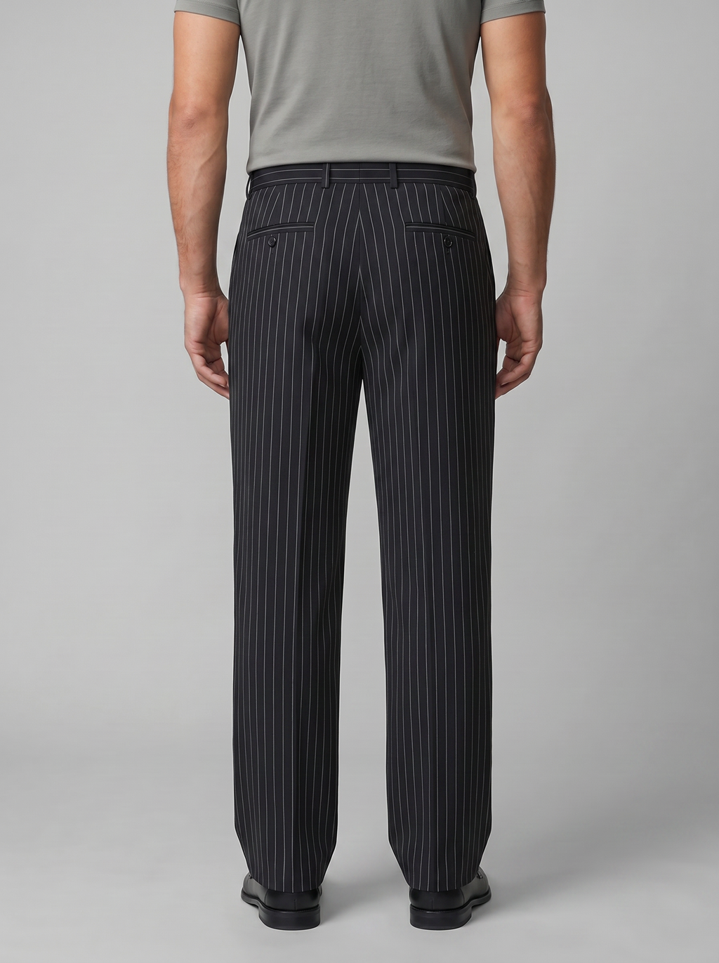 Men's Wide Leg Pinstripe Trousers - Tailored Fit for Casual or Formal Wear